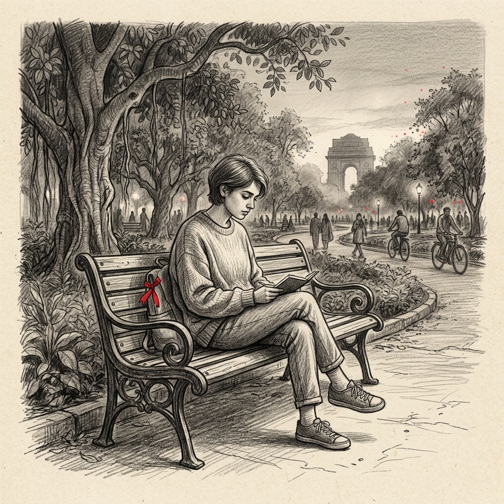 Person sitting alone in a busy city representing loneliness and social connection